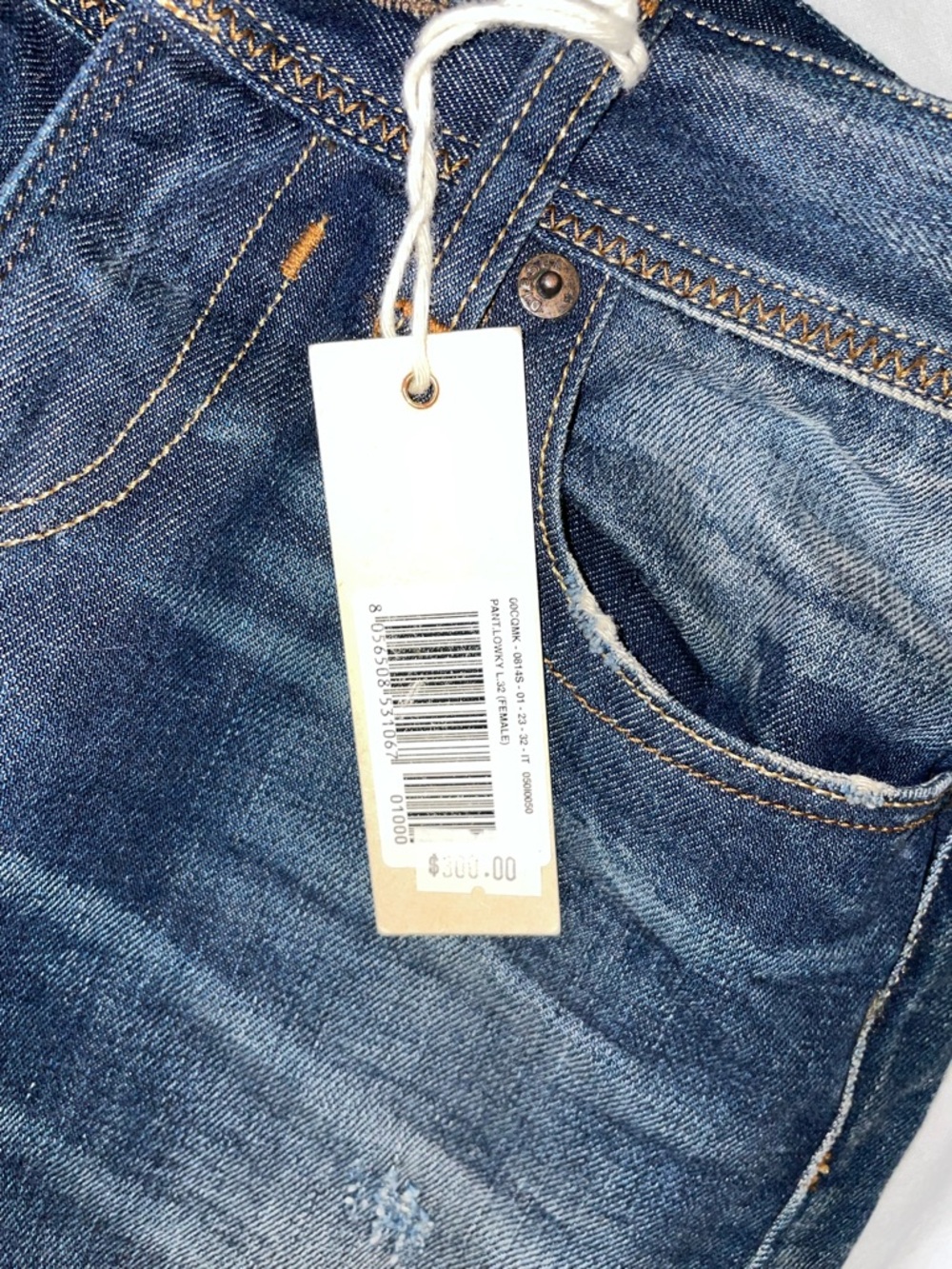 NWT Diesel Blue Distressed Denim Jeans